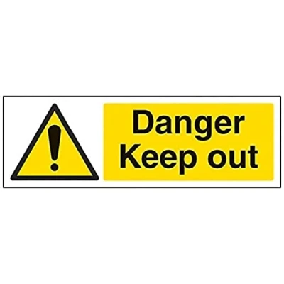 Image de vsafety Signes 67084 ax s &quot;Danger Keep Out d&#039;avertissement de signe, autocollant, paysage, 300 mm x 100 mm, noir/jaune