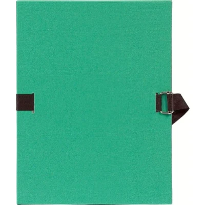 Image de Exacompta Réf. 723E 1 chemise à dos extensible en papier toilé couleur jusqu&#039;à 13 cm fermeture par sangle dim 24 x 32 pour documents au format A4 vert clair