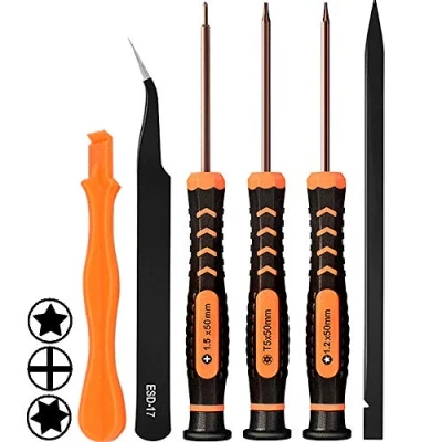 Image de Teckman Kit d&#039;outils de réparation pour MacBook Air et Pro, tournevis pentalobe P5 avec Torx T5 cruciforme Ph000 retirer la poussière les vis