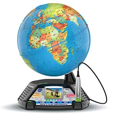 Image de VTech Genius XL Globe Vidéo Interactif, Terrestre Enfant avec Écran Couleur, Stylet Tactile, 600 Vidéos de la BBC, Jouet Scientifique Éducatif, Cadeau Dès 7 Ans Contenu en Français