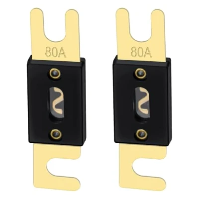 Image de Heschen Lot de 2 fusibles ANL 80 A pour système audio voiture noir et doré
