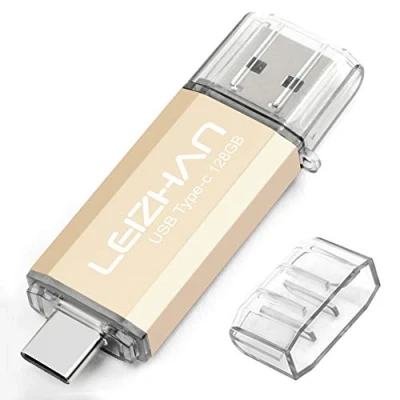 Image de LEIZHAN Clé USB Type C 128 Go,Flash Drive 3.0 OTG pour Huawei Samsung Smartphone Android de Or