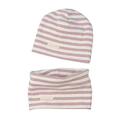 Image de LACOFIA Ensemble Bonnet et Écharpe de Naissance Casquette Super Douce 100% Coton pour Enfants Foulards Bandana Chapeaux Tricotés Bébé Fille Rose 0 6 Mois