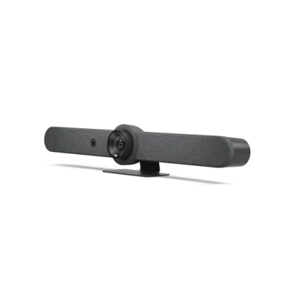 Image de Logitech Rally Bar, Système de visioconférence Panoramique, Barre vidéo tout en un pour les salles moyenne à grande taille, Image 4K, Zoom Optique, Audio basée sur IA, Graphite, Compatible