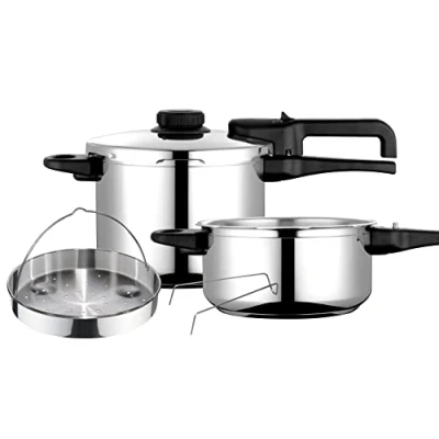 Image de Autocuiseur 6 + 4 L, Induction, Acier Inoxydable 18/10, Régulateur de Pression FAGOR Dual Xpress 6/4 Argent 802790