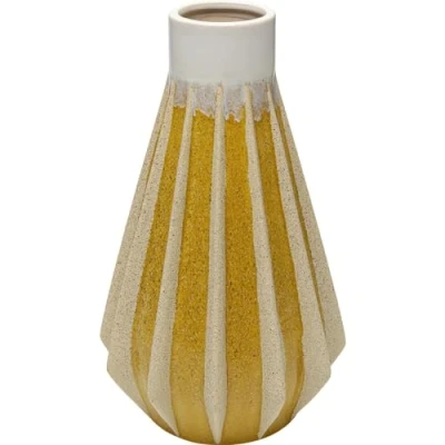 Image de Vase KARE Tic Tac Jaune Grès Contemporain