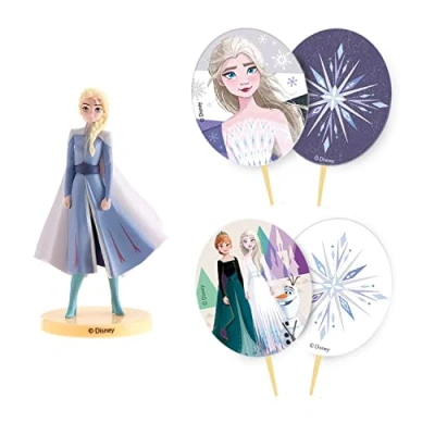 Image de Dekora Décoration Gâteau Anniversaire, Topper Gateau La Reine des Neiges 2 Disney en PVC 303020 Multicolore