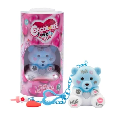 Image de Coccolotti, Ourson intéractif Love &amp; Tell, Effets sonores et Lumineux, Modèle Sky, pour Les Enfants à partir de 3 Ans, CCL154, Bicolore