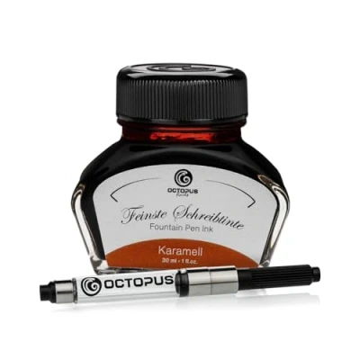 Image de Octopus Fluids Karamell encre d&#039;écriture avec convertisseur, de stylo plume, brun 30ml