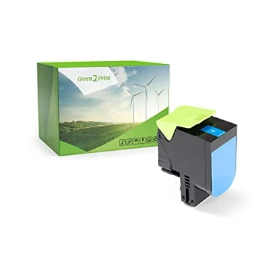 Image de Green2Print Toner Cyan 1000 Pages remplace Lexmark 80C20C0, 802C, 80C20CE, 802CE pour CX310N, CX310DN, CX410DE, CX410DTE, CX410E, CX510DE, CX510DHE, CX510DTHE
