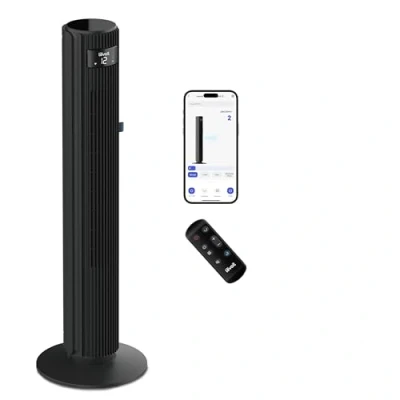Image de LEVOIT Ventilateur Colonne WiFi Silencieux 25dB, 108 cm pour Grande Pièce, Contrôle par App Alexa, avec 7.9m/s DC, 12 Vitesses de Vent, Oscillant à 90, Ajusteur Haut et Bas 60 sur pied