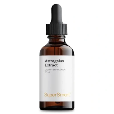 Image de Astragalus Extract 30mL Soutient les Défenses Naturelles Plus Grande Résistance Extrait d&#039;Astragale Standardisé à 16% de Polysaccharides Format Liquide Vegan Sans Gluten Supersmart