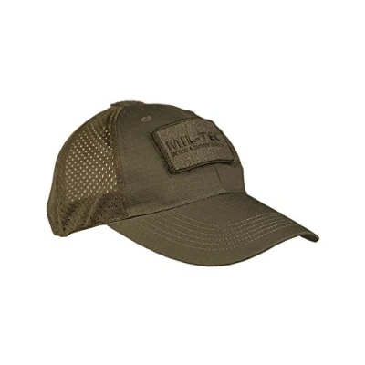 Image de Casquette Base Ball filet Vert OD Miltec Ripstop Réglage scratch Maille