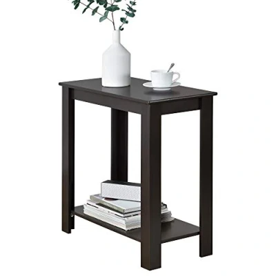 Image de [en.casa] Table Basse de Salon Stylée d&#039;Appoint avec Espace Rangement Stockage MDF 61,3 x 60 30 cm Marron Foncé