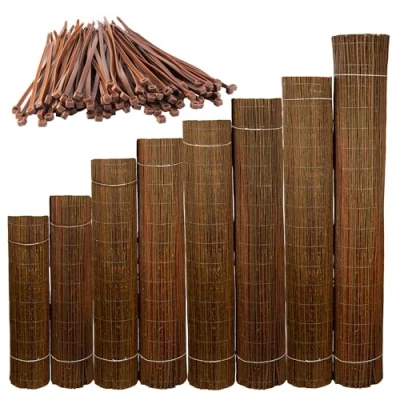 Image de Canisse Osier 110 x 300 cm Clôture de Saule Brise Vue Balcon et Patio Cloture Jardin Exterieur Protection contre le vent &amp; soleil 100% naturel