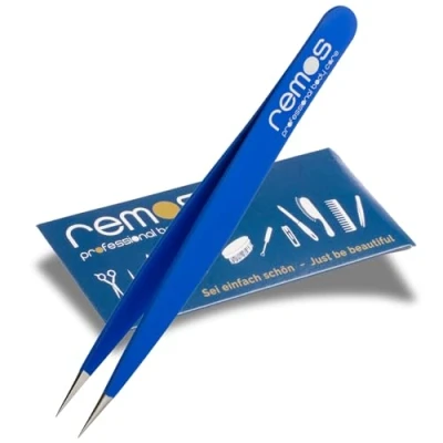Image de REMOS Pince à échardes acier inoxydable 9.5 cm pointe fine bleue foncé