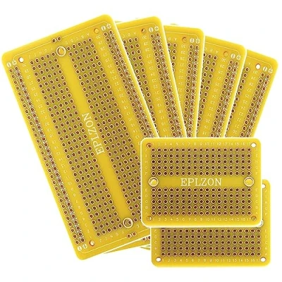 Image de EPLZON PCB Prototype Board Carte de prototypage Breadboard soudable Protoboard Circuit Imprimé Double Faces pour les projets bricolage électronique compatibles avec arduino(Jaune)