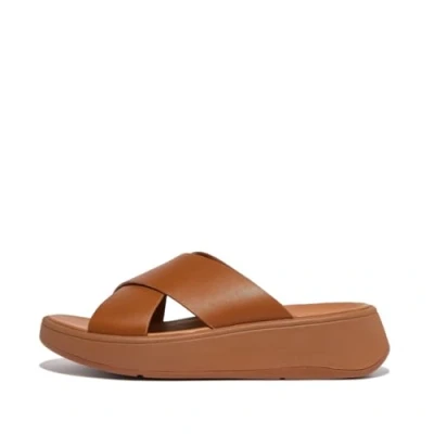 Image de Fitflop Flatform Cross Slides Mules à talons, Femme, Taille: 43, Light tan Cuir