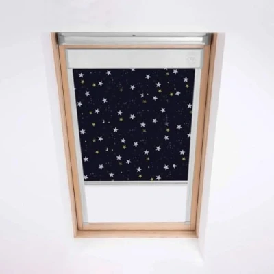 Image de Store occultant pour fenêtres de toit Velux Cadre en aluminium argenté (M04, Nightfall)