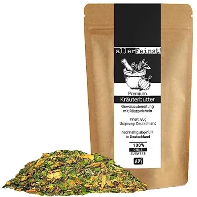 Image de allerFeinst! Épices au beurre aux herbes de qualité supérieure avec oignons grillés Préparation d&#039;épices Pour délicieuses herbes, et plus encore, 1 paquet (1 x 80 g)
