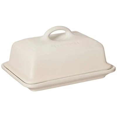 Image de Le Creuset Beurrier en grès, 900 g, 17 x 12,5 9 cm, Meringue, 80837177160003