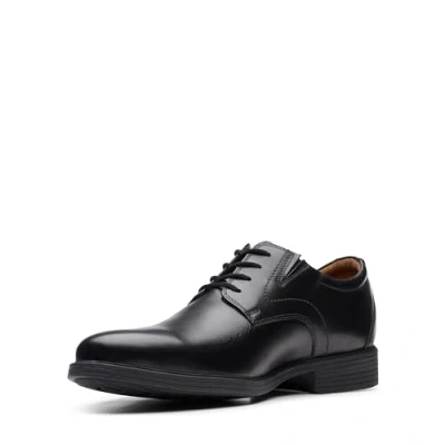 Image de Clarks Homme Whiddon Plain Plat Oxford, Cuir Noir, 40 EU Large