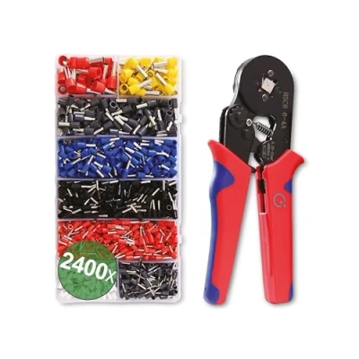Image de Quadrios 22T007 Lot de pinces à sertir pour embouts câble 0,25 10 mm² avec assortiment d&#039;embouts