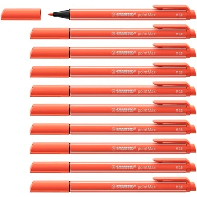 Image de Stylo feutre STABILO pointMax Lot x 10 stylos pointe moyenne corail