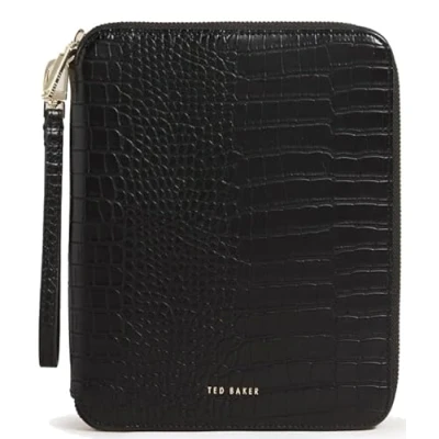 Image de Ted Baker Portefeuille de voyage Noir Meyti imitation croco A5, , Taille unique