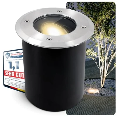 Image de SSC LUXon JUAVI Spot rond encastrable au sol orientable et praticable pour l’extérieur IP67 Avec LED GU10 3 W blanc chaud 230 V
