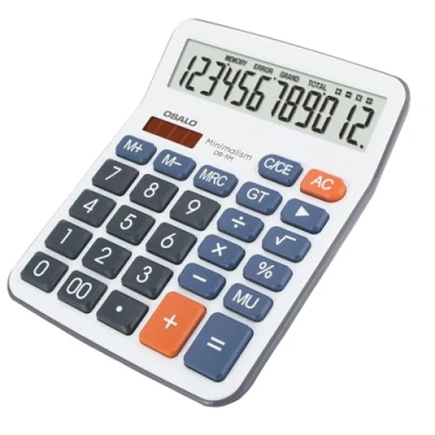 Image de OSALO Calculatrice de Poche Grandes Touches Très Grand écran LCD 12 Chiffres Bureau (OS 5M)