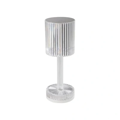 Image de EGLO Lucignano Lampe de table LED en cristal sans fil pour l&#039;intérieur avec abat jour changeant couleur RVB Plastique transparent Fonction tactile Rechargeable par USB