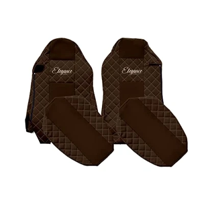 Image de F CORE Housses de Siege Camion compatibilité pour Man TGX 01.07 03.20 Conducteur ISRI Passager Différents sièges Marron