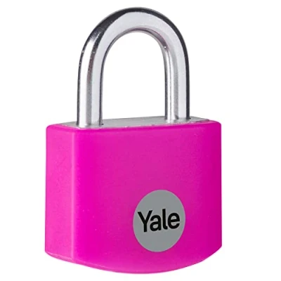 Image de Yale YE3B/25/112/1/P Cadenas de sécurité standard en aluminium 25 mm Rose Anse ouverte acier 3 clés