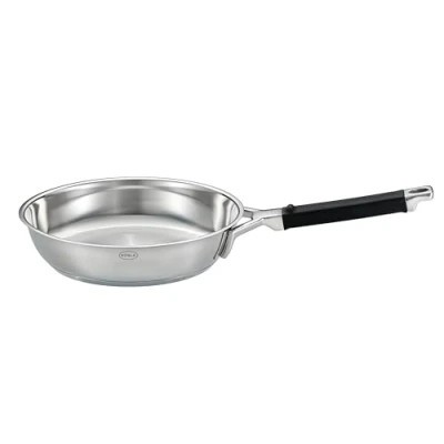 Image de RÖSLE Silence Pro Poêle à frire, en acier inoxydable 18/10, de qualité supérieure, pour une cuisson parfaite des steaks et bien plus encore, diamètre : 24 cm, argentée, 18/10