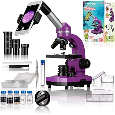 Image de Bresser Junior BIOLUX SEL Microscope déécolier avec Porte Smartphone, Nombreux Accessoires et système de Zoom à lentille Barlow, pour Enfants, débutants Adultes