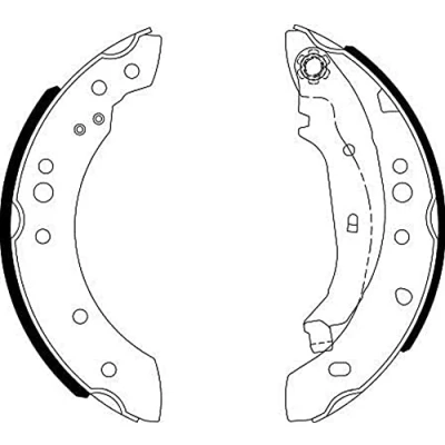 Image de HELLA 8DB 355 000 371 Mâchoires De frein 203 38 avec levier à main RENAULT: Twingo 2, II Van / 3/5 portes