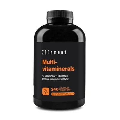 Image de Multivitamines et Minéraux 27 Nutriments, dont Zinc, Vitamines A B C D3 E K Complexe Haute Absorption pour Homme Femme 240 Comprimés Zenement