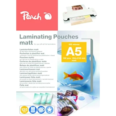 Image de Peach S PP525 30 Lot de 100 pochettes plastification anti reflets A5 125 microns Mat