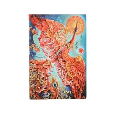 Image de Firebird (Birds of Happiness) Mini 12 month Horizontal Softcover Flexi Dayplanner 2025 (Elastic Band Closure)