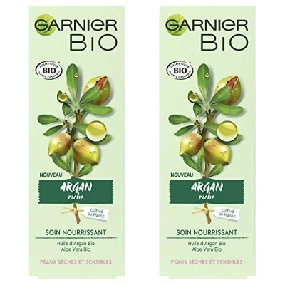 Image de Garnier Bio Soin Nourrissant Argan Riche Peaux Sèches et Sensibles 50 ml