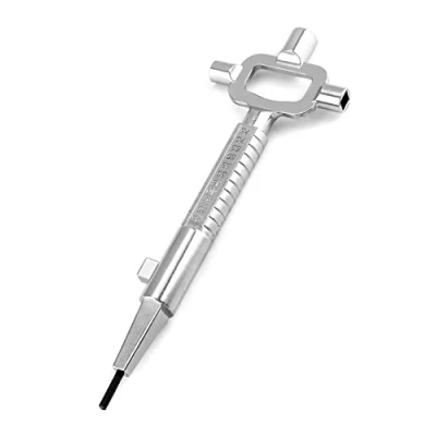 Image de QWORK® Clé De Construction, Clef Carré, Passe Partout, Avec Échelle Mesure La Longueur Des Cylindres, Alliage Zinc
