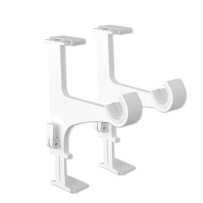 Image de Pack de 2 Supports Tringle à Rideaux sans Perçage ni Collage Fixation sur Coffre Volet Roulant Hauteur 14 24cm pour D20 28mm Colori Blanc Qualité Française