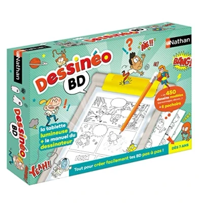 Image de Nathan Dessineo BD Atelier de Dessin Jeu d&#039;apprentissage pour Écriture Tablette lumineuse Réalise tes premières avec Dès 7 ans