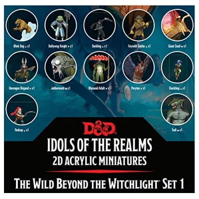 Image de WizKids 2D Set 1 16pc Dungeons &amp; Dragons Acrylic Miniatures RPG Cheval Jeu, 77738, Multicolore