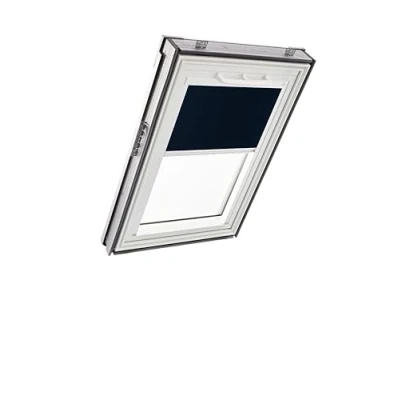Image de Store d&#039;obscurcissement Roto ZRV Occultation Presque Totale Rail de Guidage Blanc pour Les Fenêtres Toit la série Q avec Taille 098/078 09/07 Bleu Nuit