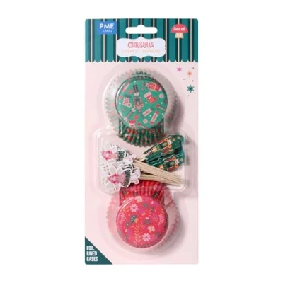 Image de PME Noël Kit de Caissettes à cupcakes et Toppers Casse Noisette (Set 24)