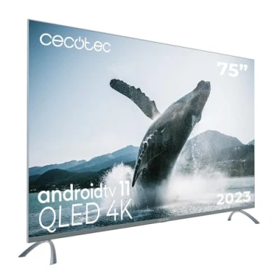 Image de Cecotec Téléviseur QLED 75&quot; Smart TV Série V3+ VQU30075+S, 4K UHD, Android 11, sans Bord, Assistant Vocal Google et Chromecast,