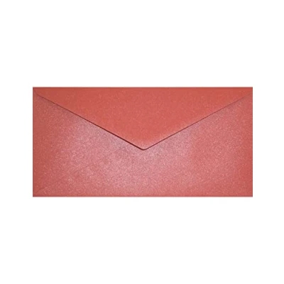 Image de Netuno 100 enveloppes longues rouges DL 110x220mm Aster Metallic Ruby rabat pointu nacrées brillantes métallisées pour invitations anniversaires mariage cartes de vœux Noël