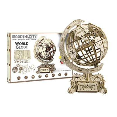 Image de WOODEN.CITY Puzzle 3D Adulte, Maquette en Bois à Construire, Globe Terrestre, Casse tête, Puzzles Bois, Construction Cadeau pour Homme, Mari, Partenaire, Collègue